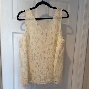 Women’s Lilly Pulitzer Cream Blouse Top with Shimmer detail - Large NWT